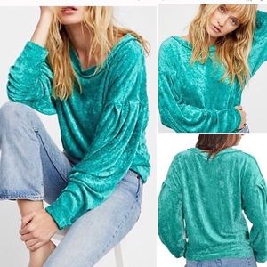 We the Free Velvet Milan Top in Teal
